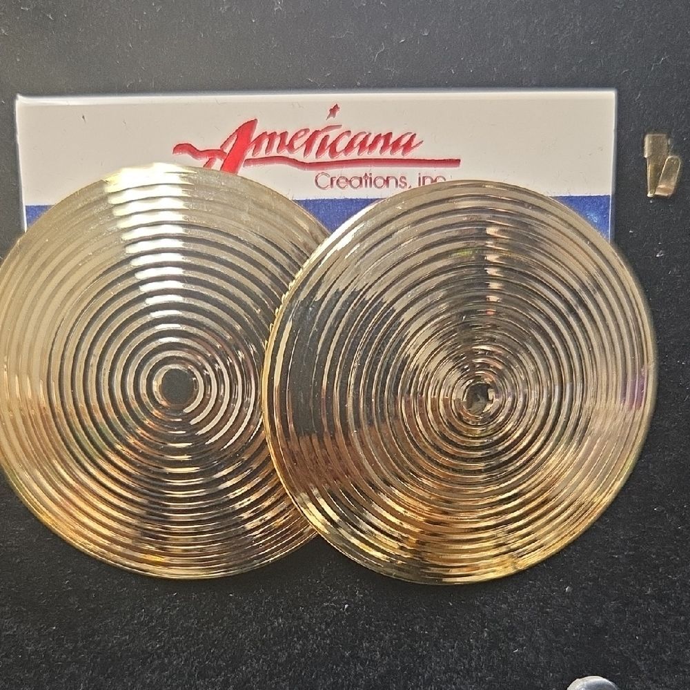 Americana Gold Clip On Spiral Earrings